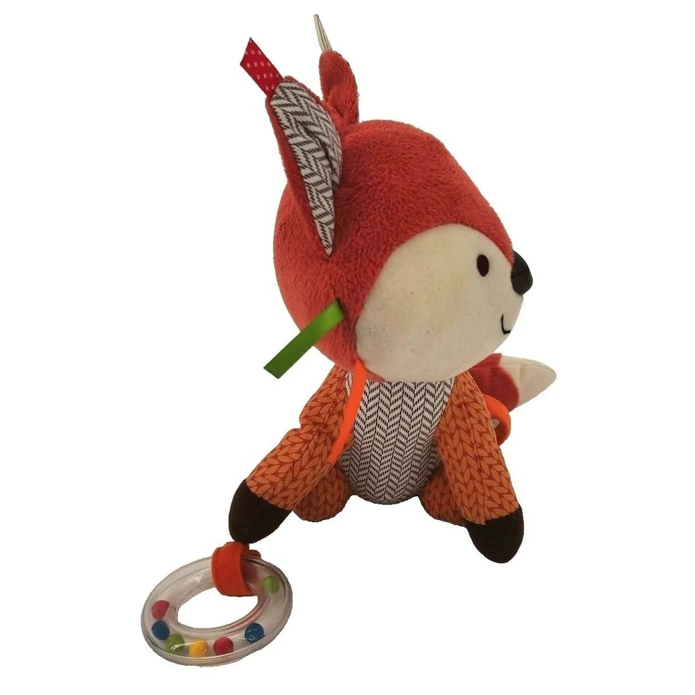 Skip Hop Activity Toy Orange Bandana‎ Buddies Fox Plush Rattle Teether